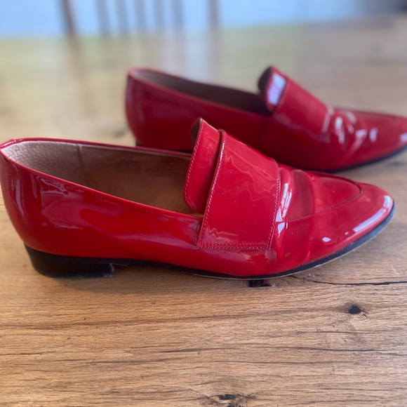 Halogen Almond Toe Red Patent Leather Loafers Women’s 8 1/2 Preloved - Picture 4 of 8
